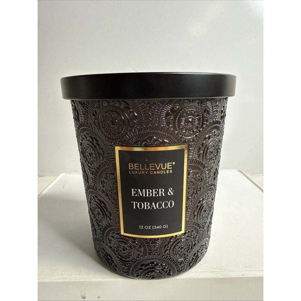 Bellevue Luxury Candle 12 Oz Ember & Tobacco. Set of 1